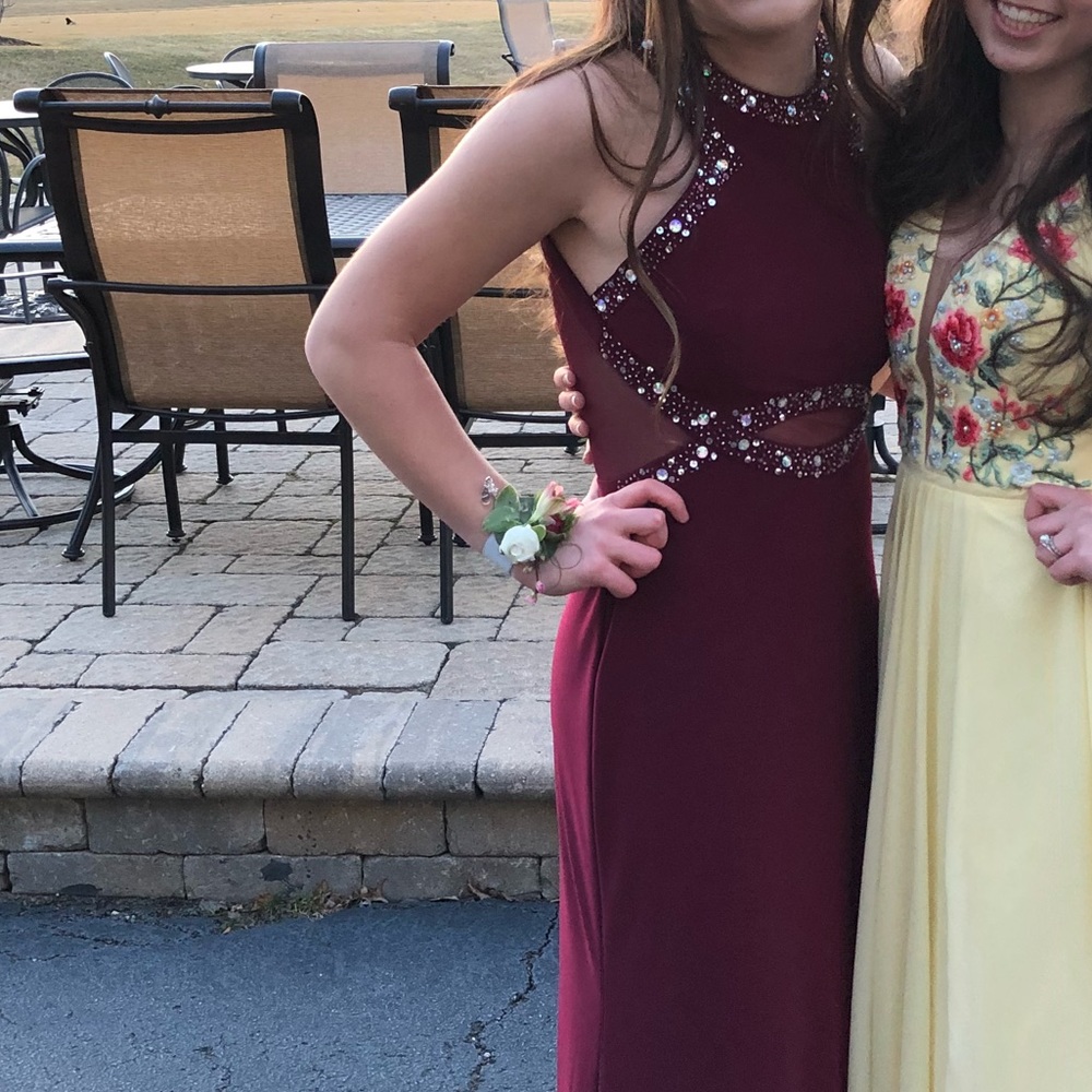 *Full-length Burgundy Dress*